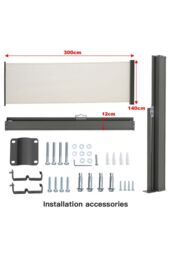Living and Home 3m W x 1.4m D Retractable Side Awning in Beige - thumbnail 5