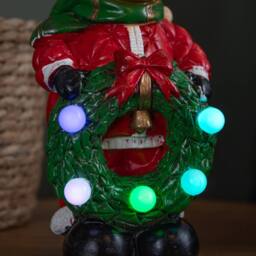 Samuel Alexander 25cm Light up Rudy Rudolph Christmas Hand Painted Decoration with LEDs in Brown - thumbnail 6