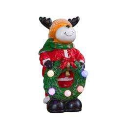 Samuel Alexander 25cm Light up Rudy Rudolph Christmas Hand Painted Decoration with LEDs in Brown - thumbnail 9