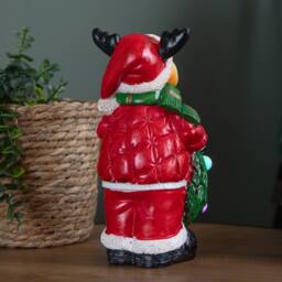 Samuel Alexander 25cm Light up Rudy Rudolph Christmas Hand Painted Decoration with LEDs in Brown - thumbnail 8