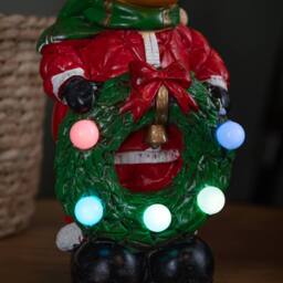 Samuel Alexander 25cm Light up Rudy Rudolph Christmas Hand Painted Decoration with LEDs in Brown - thumbnail 4