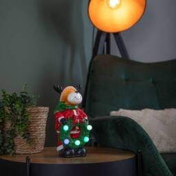 Samuel Alexander 25cm Light up Rudy Rudolph Christmas Hand Painted Decoration with LEDs in Brown - thumbnail 2