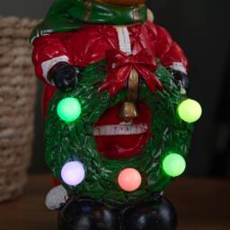 Samuel Alexander 25cm Light up Rudy Rudolph Christmas Hand Painted Decoration with LEDs in Brown - thumbnail 5