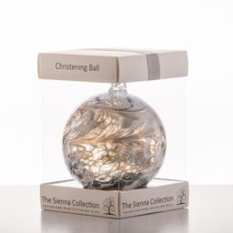 Sienna Glass Pastel Silver Christening 10cm Friendship Ball - thumbnail 5