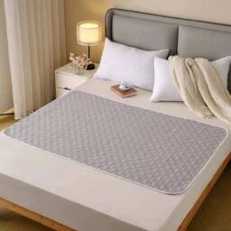 NESTLUNE Washable Incontinece Bed Pads Leak-Proof Reuseable Mats in Grey - Size: Cot - thumbnail 5