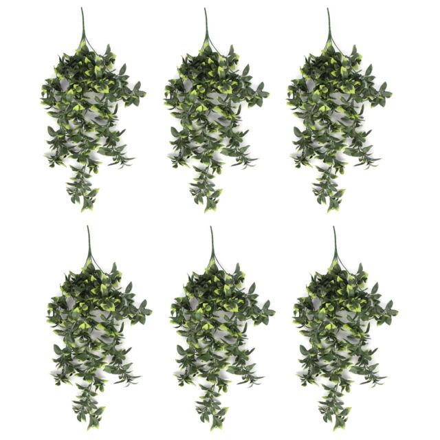 Leaf Pack of 6 x Hanging UV & Fire Resistant Artificial Pothos Plant 71cm in Green - image 1