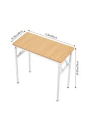 Living and Home 80 x 40cm Home Office Foldable Computer Desk with Adjustable Foot Pads in Light Brown - Size: 80 x 40 cm - thumbnail 2
