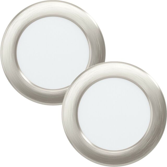 Loops 2 PACK Wall / Ceiling Flush Downlight Satin Nickel Steel 5.5W Built in LED in Metallics - image 1