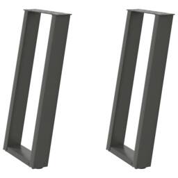 Berkfield Home Modern Console Table Legs U-Shaped 2 pcs Anthracite 38x(72-73) cm in Charcoal - thumbnail 3