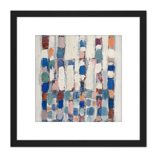 Artery8 Coulon 1960 Composition Abstract Painting 8X8 Inch Square Wooden Framed Wall Art Print Picture with Mount in Black - image 1