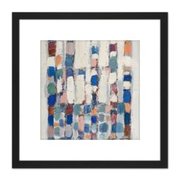 Artery8 Coulon 1960 Composition Abstract Painting 8X8 Inch Square Wooden Framed Wall Art Print Picture with Mount in Black - thumbnail 1