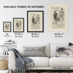 "Artery8 Ballade du Ventre Theatre Poster Steinlen Framed Wall Art Print in Beige - Size: W12"" x H16""" - thumbnail 3
