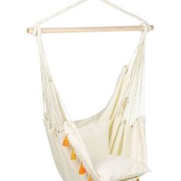 Wyld and Coco Hanging Hammock Chair - Beige Cotton Blend - thumbnail 2