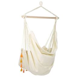 Wyld and Coco Hanging Hammock Chair - Beige Cotton Blend - thumbnail 5