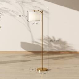 HOMCOM LED Floor Lamp with Dimmable Colours Temperature & Brightness, Gold - thumbnail 3