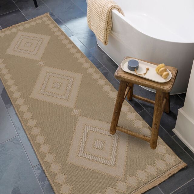 Livabliss Mystery-Washable Tan Beige Ivory Modern Jute Living Dining Rug - Size: 118 cm x 170 cm - image 1