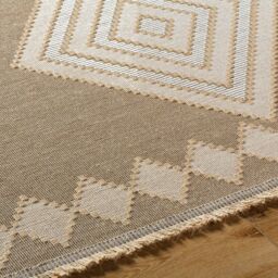 Livabliss Mystery-Washable Tan Beige Ivory Modern Jute Living Dining Rug - Size: 118 cm x 170 cm - thumbnail 7
