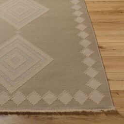 Livabliss Mystery-Washable Tan Beige Ivory Modern Jute Living Dining Rug - Size: 118 cm x 170 cm - thumbnail 5