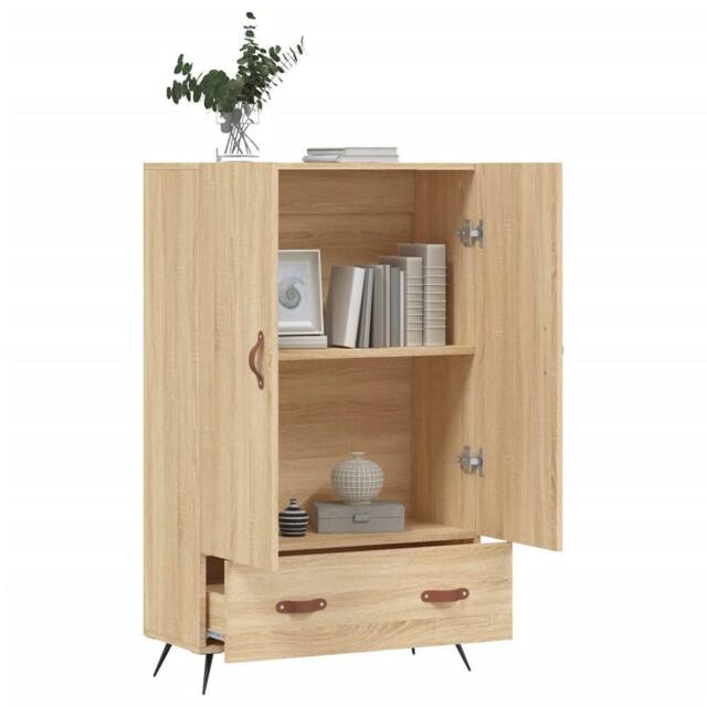 Berkfield Home Highboard Sonoma Oak 69.5x31x115 cm Engineered Wood in Light Tan - image 1