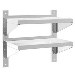 Berkfield Home Durable 2-Tier Wall Shelf 50x30x60 cm Silver Stainless Steel - Size: 50 x 30 x 60 cm - thumbnail 3