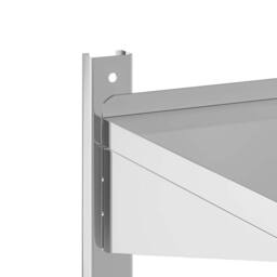 Berkfield Home Durable 2-Tier Wall Shelf 50x30x60 cm Silver Stainless Steel - Size: 50 x 30 x 60 cm - thumbnail 8