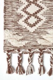 Homescapes Lhasa Handwoven Textured Kilim Wool Hall Runner, 66 x 200 cm in Brown - Size: 66 cm x 200 cm - thumbnail 3