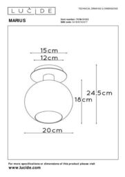 Lucide 'MARIUS' Dimmable Stylish Retro Indoor LED Flush Ceiling Light 1xE27 in Gold - thumbnail 4