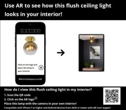 Lucide 'MARIUS' Dimmable Stylish Retro Indoor LED Flush Ceiling Light 1xE27 in Gold - thumbnail 5