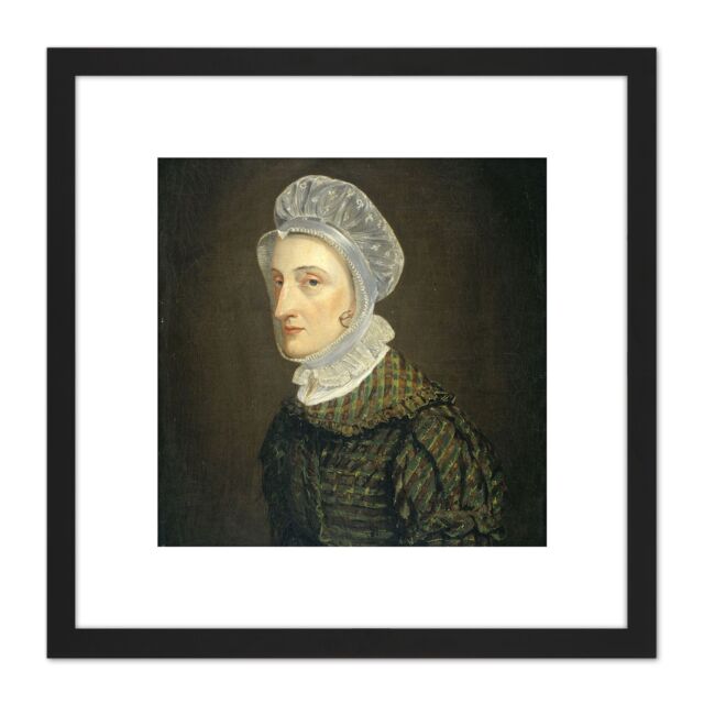 Artery8 Simon Portrait Maria Mann 8X8 Inch Square Wooden Framed Wall Art Print Picture with Mount in Black - image 1