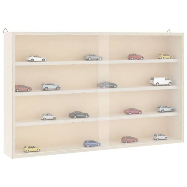 Berkfield Home Wall Display Cabinet with Doors 60x8.5x37 cm in Light Sand - image 1