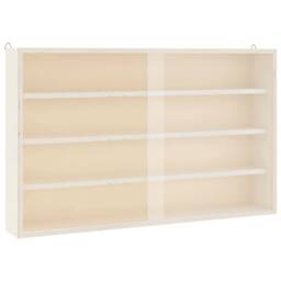 Berkfield Home Wall Display Cabinet with Doors 60x8.5x37 cm in Light Sand - thumbnail 4