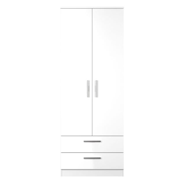 Ready Assembled 2 U Trent 2 Door 2 Drawer Wardrobe (Ready Assembled) in White - image 1