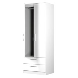 Ready Assembled 2 U Trent 2 Door 2 Drawer Wardrobe (Ready Assembled) in White - thumbnail 5