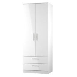 Ready Assembled 2 U Trent 2 Door 2 Drawer Wardrobe (Ready Assembled) in White - thumbnail 3