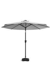 Garden Sanctuary 3m Solar Powered LED Outdoor Patio Umbrella with Plastic Fillable Base in Light Grey - thumbnail 4