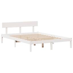 Berkfield Home Decorative Bookcase Bed without Mattress White 140x200 cm Solid W - thumbnail 5