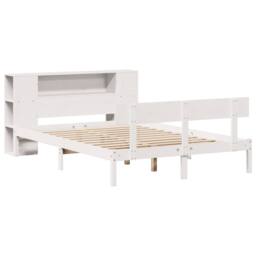 Berkfield Home Decorative Bookcase Bed without Mattress White 140x200 cm Solid W - thumbnail 1