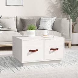 Berkfield Home Beautiful Coffee Table White 60x53x35 cm Solid Wood Pine - Size: 60 x 53 x 35 cm - thumbnail 2