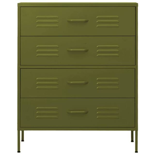 Berkfield Home Durable Chest of Drawers Olive Green 80x35x101.5 cm Steel - image 1