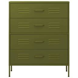 Berkfield Home Durable Chest of Drawers Olive Green 80x35x101.5 cm Steel