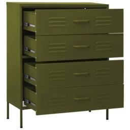 Berkfield Home Durable Chest of Drawers Olive Green 80x35x101.5 cm Steel - thumbnail 6