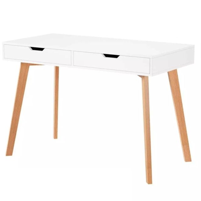 Gr8 Home Wooden Computer Desk Dressing Table With Drawers in White - image 1