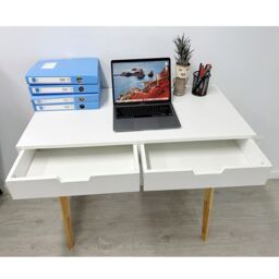 Gr8 Home Wooden Computer Desk Dressing Table With Drawers in White - thumbnail 4