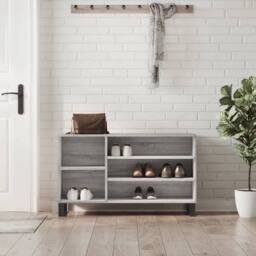 Berkfield Home Shoe Cabinet Grey Sonoma 102x36x60 cm Engineered Wood - Size: 102 x 36 x 60 cm - thumbnail 2