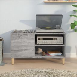 Berkfield Home Record Cabinet Grey Sonoma 84.5x38x48 cm Engineered Wood - thumbnail 3