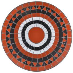 Berkfield Home Bistro Table Terracotta & White 60 cm Mosaic - thumbnail 3