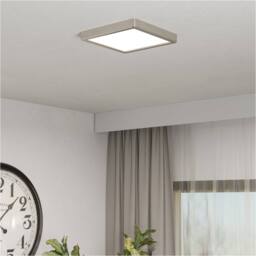 Loops Sleek Modern Satin Nickel Square Ceiling Light Indoor Spaces in Metallics - thumbnail 3