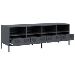 Berkfield Home TV Cabinet Anthracite 135x39x43.5 cm Cold-rolled Steel in Black - thumbnail 5