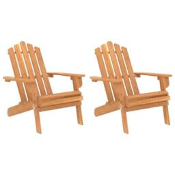 Berkfield Home Garden Adirondack Chairs 2 pcs Solid Wood Acacia in Brown - thumbnail 2