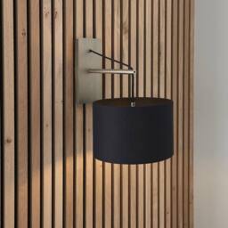 Netlighting 'RAVENNA' Non Dimmable Stylish Contemporary Indoor Fabric Wall Lamp in Silver - thumbnail 2